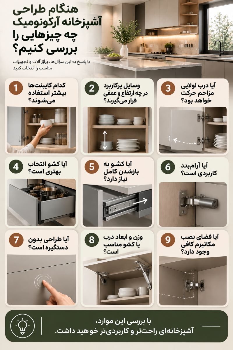 هنگام طراحی آشپزخانه ارگونومیک چه چیزهایی را بررسی کنیم